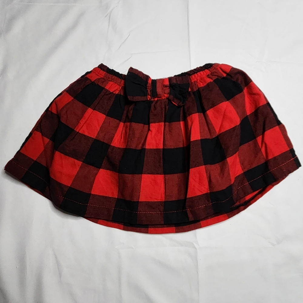 Carter's Red & Black Buffalo Check Plaid Flannel Skirt | Girls Size 2T